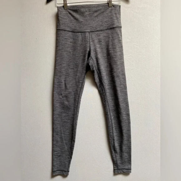 lululemon athletica Pants - Lululemon Athletica heather black yoga leggings Sz 8